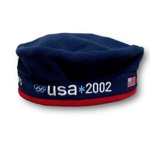 ROOTS 2002 Official Team USA Beanie Salt Lake Winter Games Fleece Beanie Hat NWT